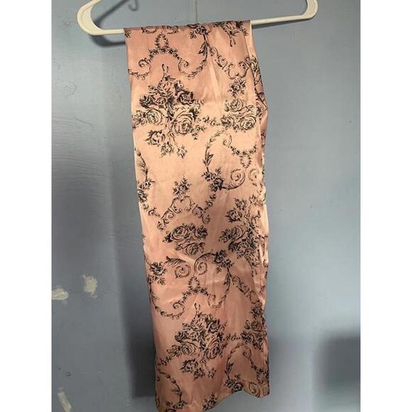 Gilligan & O'Malley Pants - Satin Pajama Pants Gilligan & O’Malley Small Pink and Black Rose​